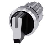Toggle switch, illuminable, 22 mm, round, metal, high gloss, white