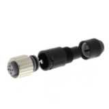 Field assembly connector, M12 straight socket (female), 4-poles, A coded, screw connection, for cable diameters 7-8 mm XS2C0021A