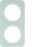 Frame 2gang, R.1, glass p. white