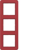 Triple cover frame, C.1, glossy red