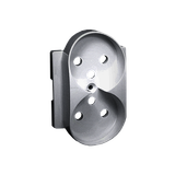 Cover for double socket outlet with earthing, cold aluminum