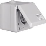 CEE soc. out. 3pole hinged cover surface-mtd 16 A, connecting system, 