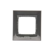 Double button with light indicator box for switches and push buttons, Silver matt, metalic