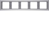 Frame 5gang hor., K.5, al., al. anodised