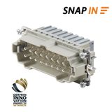 HDC insert, Male, 500 V, 16 A, Number of poles: 16, SNAP IN, Size: 6