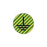 Vinyl label, diametro 20mm, symbol (terra) black/yellow-green