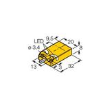 Inductive Sensor With Extended Switching Distance   NI10U-QP08-AP6X2