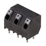 Printed circuit board terminals, 7.50 mm, Number of poles: 3, 135°, Solder pin length (l): 3.5 mm, black, PUSH IN with actuator, Clamping range, max. : 1.5 mm², Tube