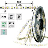 LED strip SMD5050 NW, 60LED/m, 14,4W/m, 1296lm/m, IP20, DC 24V, 10mm, 5m