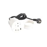 DISQ 80 1 SOCKET SCH + USB A+C + RJ45 CAT6 UTP WHITE CORD 2M FR/SCH PLUG