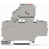 2-conductor fuse terminal block with pivoting fuse holder with additio