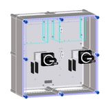 Switch enclosure prepared for 2 NZM1 MCCB 3P
