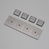 4G WALL PLATE / HORIZONTAL / WITH INFILLS / WITHOUT LOGO / STEEL