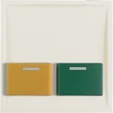 Central part with green and yellow off button, Berker S.1, cream, gloss