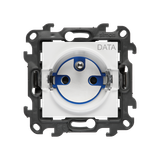 DATA single socket outlet with socket access element, Push In system, (module), Simon 24, IP20, 16A, white