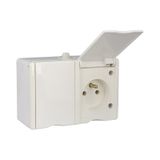 VG-2Z Żuk Double Socket 2x2P+Z surface mounted IP44 white  VG 262-01