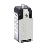 Limit switch, K series, top push rod plunger, 1 bottom cable entry. Dimensions to EN 50047, metal body, contacts 2NO+1NC slow action. Metal plunger
