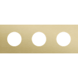 Threefold faceplate, 71 mm centre distance, for 3 socket outlets, Niko Rocker and Niko Toggle, alu gold brushed