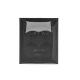 Quadruple socket outlet with SCHUKO earthing and shutters - IP44 version - transparent flap, 16A, Screw, black matt