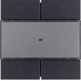 Touch sensor 2-fold comfort with text field, anthracite, matt, B.1/B.3/B.7