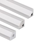 Corner aluminum profile RS2 16x16 mm clear diffuser 3 m