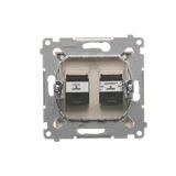 Quadruple socket outlet with Schuko earthing and shutters, surface mounted - Scandinavian version, (Complete product), 16A, 250V, Screw, anthracite, metalic