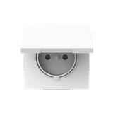 Socket with earthing pin with hinged cover Safety+