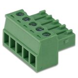 5-pole screw plug. 250V/8A, 28-16 AWG/0.5-1.5mm2