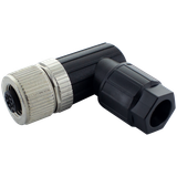 M12 female 90° A-cod. Push-Lock 4-pol., 0.14 - 0.75mm², 4 - 8mm