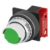 Push-button with half guard, green, N.C.
