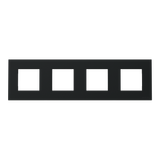 Frame 4-gang / 2+2+2+2-modules - Niessen logo - Basic - Matt Black