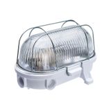 OVAL-7063NB, E27, 25W, black-bakelite, cover transparent-glass, IP54, steel cage