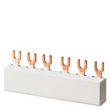 Busbar, 63 A 3-pole pitch unit 15 mm fork-type for 4 devices
