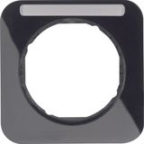 Frame 1gang, lab. field, R.1, black glossy