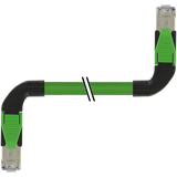 RJ45 male 90° left / RJ45 male 90° left shielded PUR 1x4xAWG22 gn4.0m