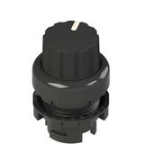 Knob selector, 2 positions black with marking