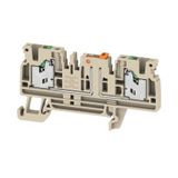 Test-disconnect terminal, SNAP IN, dark beige, 2.5 mm², 20 A, 500 V, N