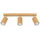 CEILING STRIP WITH THREE GOLDEN GU10 SPOTLIGHTS FROM THE CARBON SERIES