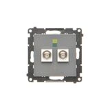 Double equipontential socket, module, graphite mat