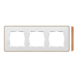 Triple frame, white, wood base
