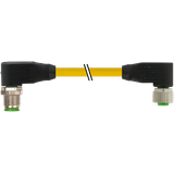 M12 male 90° / M12 female 90° A-cod. TPE 5x18AWG ye . ITC/PLTC 1m