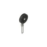 Adjustable length straight metal revolving lever with rubber roller, ? 50 mm