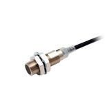Proximity sensor, inductive, nickel-brass, short body, M12, shielded, 2 mm, DC, 3-wire, NPN NO, 2 m robotic cable E2EN0619C