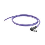 Ethernet Railway Cable (assembled), M12 X-type IP67 male, angled, Open