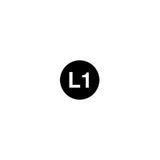 Vinyl label, diametro 20mm, symbol (L1) white/black