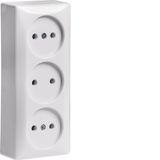 Socket outlet without earthing contact 3gang, surface-mounted, screw t