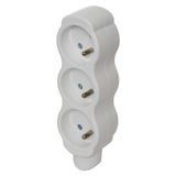 Power Strip without cable 3 sockets, white