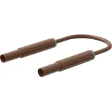 Safety measuring lead with (4 mm lamella plug, straight) to (4 mm lamella plug, straight), 1.5 m, brown, silicone, 1.0 mm², CAT IV, 66.1041-15027