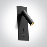 65746RA/B/W BLACK RECESSED SPOT 3W WW IP20 USB + TYPE C 230V