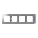 Quadruple frame, aluminum, white base